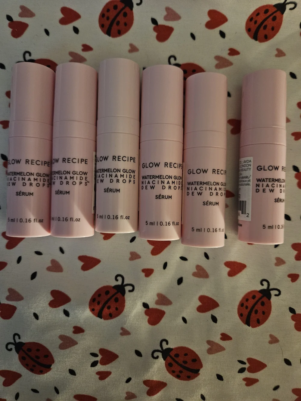 8 x Glow Recipe Pink Watermelon Glow Niacinamide Dew Drops Travel Vial Set